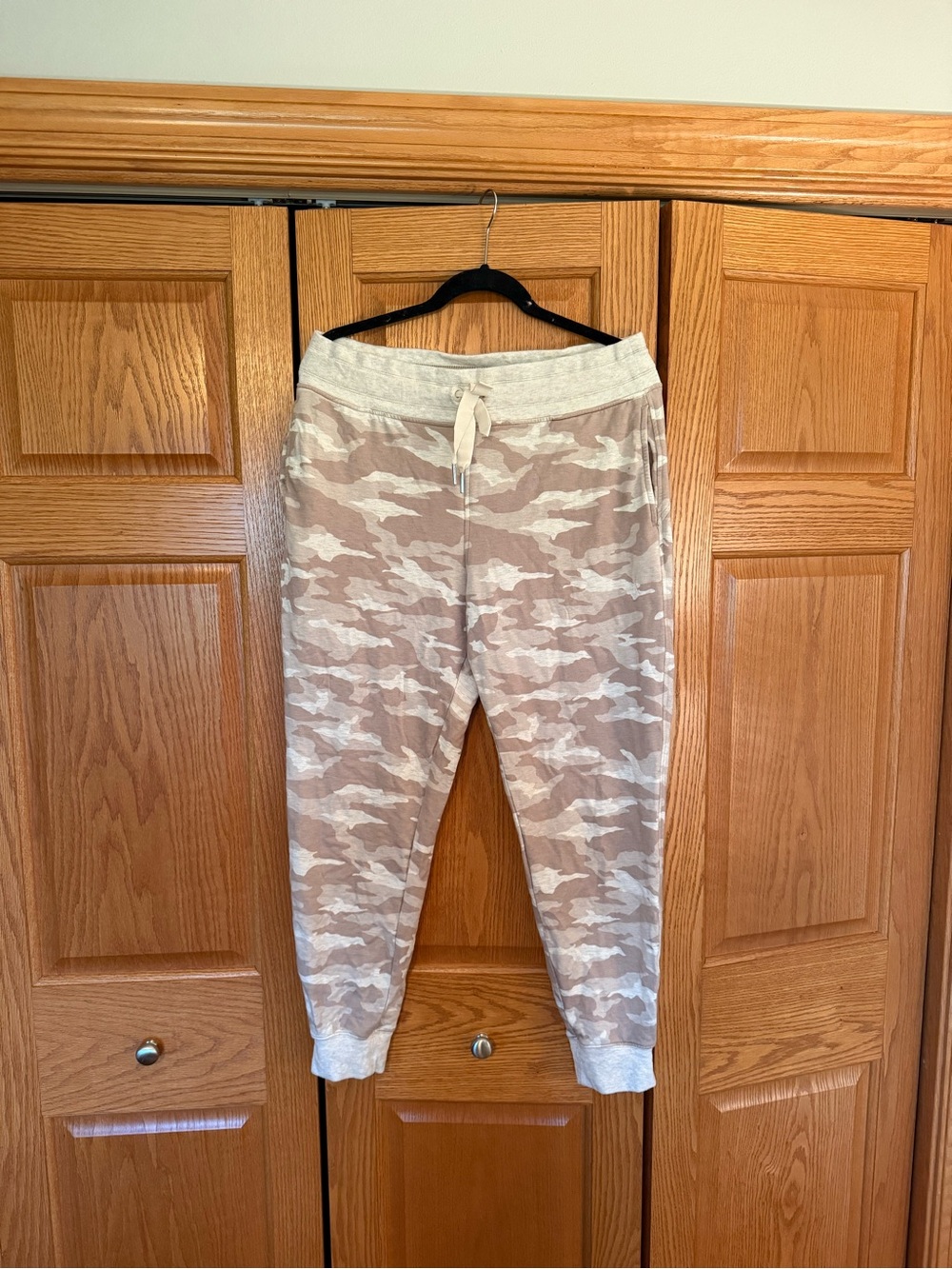 Athleta Beige & Cream Striped Jogger